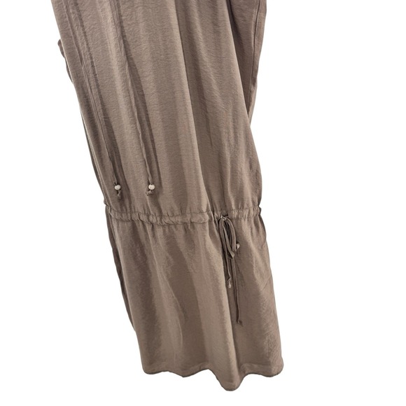 Esprit Y2K Brown‎ Sleeveless Tiered Mini Dress Size 16 Smocked Cottagecore - Picture 3 of 8